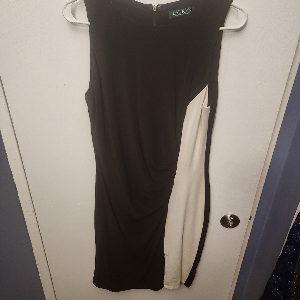 Lauren Black and White Sheath Dress